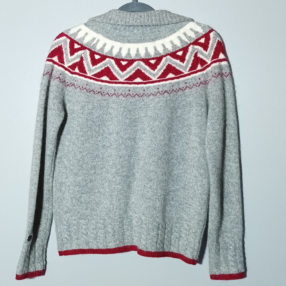 Obermeyer Faire Isle Womens Lambswool Angora Zip Cardigan Sweater Small - Picture 6 of 11